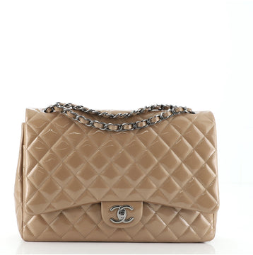 Chanel Classic Double Flap Bag Quilted Patent Maxi