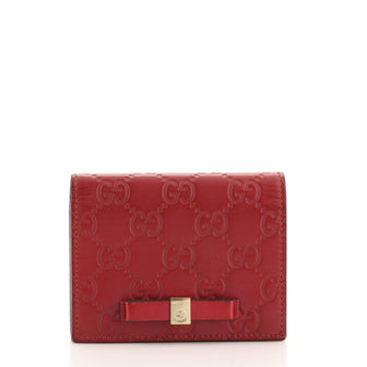 Gucci Bow Flap Card Case Guccissima Leather