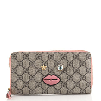 Gucci Zip Around Wallet GG Coated Canvas with Applique