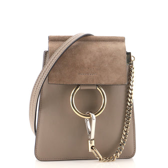 Chloe Faye Bracelet Crossbody Bag Leather and Suede Mini
