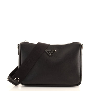 Prada Shoulder Bag with Utility Strap Saffiano Leather Small