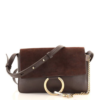 Chloe Faye Shoulder Bag Leather and Suede Small