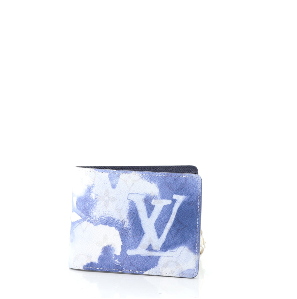 Louis Vuitton Multiple Wallet Limited Edition Monogram Watercolor Canvas  Blue 862261