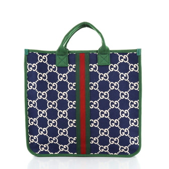 Gucci Children's Web Tote GG Cotton Piquet Medium