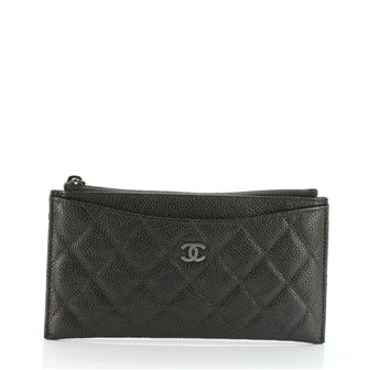 Chanel Classic Zip Pouch Quilted Caviar Long