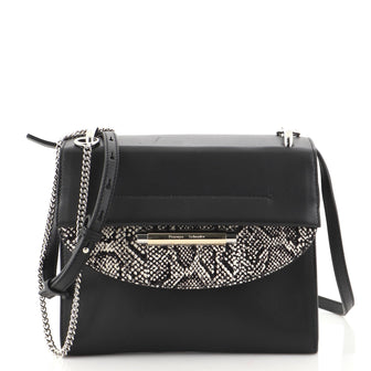 Proenza Schouler Delta Crossbody Bag Leather with Snakeskin Embossed Leather Medium