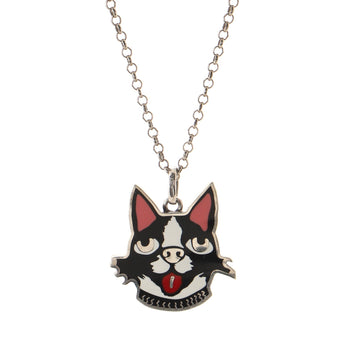 Gucci Bosco & Orso Pendant Necklace Sterling Silver and Enamel