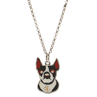 Gucci Bosco & Orso Pendant Necklace Sterling Silver and Enamel