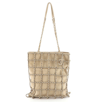 Chanel Chain Frame CC Charm Shopping Tote Suede
