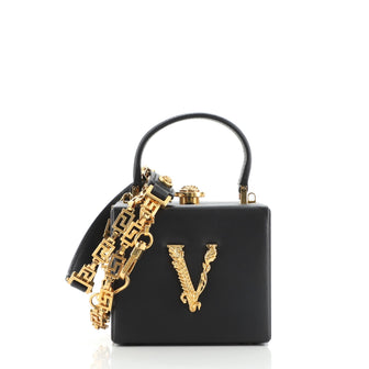 Versace Virtus Square Box Shoulder Bag Leather