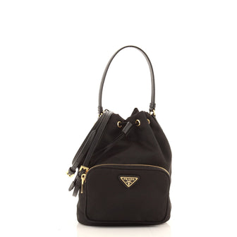 Prada Drawstring Bucket Bag Tessuto Small