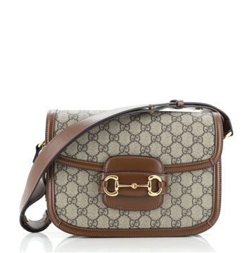 Gucci 1955 Horsebit Shoulder Bag GG Coated Canvas Small