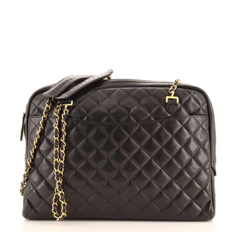 Chanel Vintage Camera Bag Quilted Leather Large
