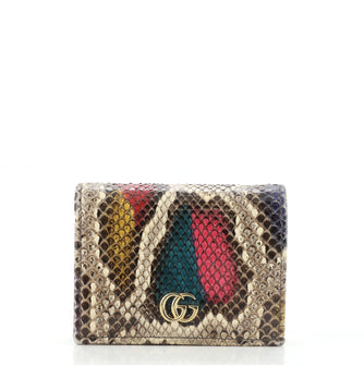 Gucci GG Marmont Flap Card Case Python