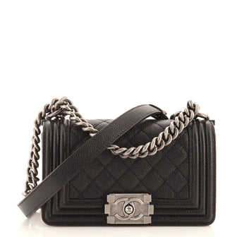 Chanel Boy Flap Bag Quilted Caviar Small