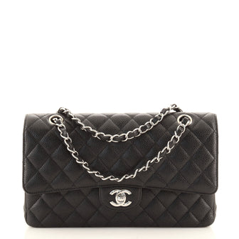 Chanel Classic Double Flap Bag Quilted Caviar Medium