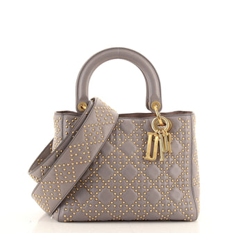 Christian Dior Supple Lady Dior Bag Cannage Studded Lambskin Medium