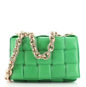 Bottega Veneta Cassette Chain Crossbody Bag Padded Maxi Intrecciato Leather