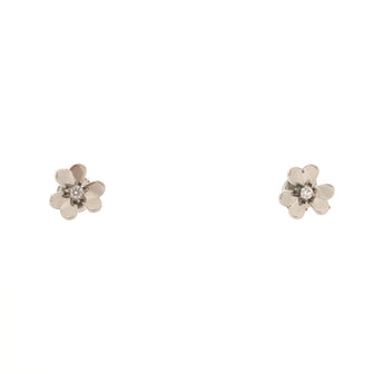 Van Cleef & Arpels Frivole Stud Earrings 18K White Gold with Diamond Mini