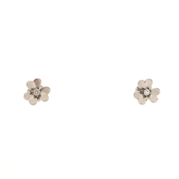 Van Cleef & Arpels Frivole Stud Earrings 18K White Gold with Diamond Mini