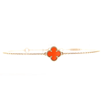 Van Cleef & Arpels Sweet Alhambra Bracelet 18K Rose Gold and Carnelian
