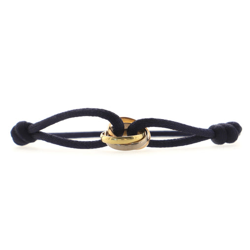 Cartier Trinity On Cord Bracelet Silk Cord with 18K Tricolor Gold
