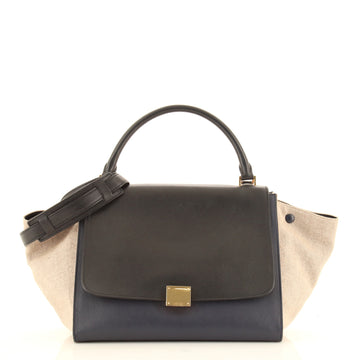 Celine Trapeze Bag Leather with Canvas Medium