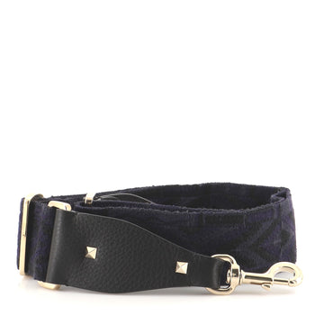 Valentino Rockstud Guitar Shoulder Strap Embroidered Canvas