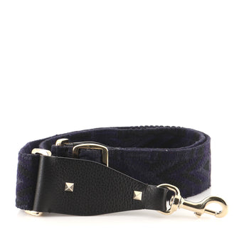 Valentino Rockstud Guitar Shoulder Strap Embroidered Canvas