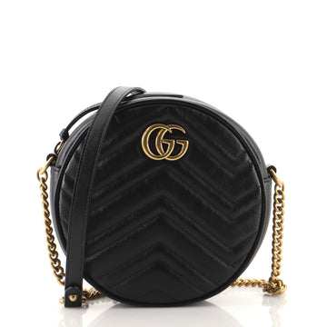 Gucci GG Marmont Round Shoulder Bag Matelasse Leather Mini