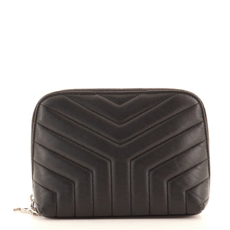 Saint Laurent Loulou Cosmetic Pouch Matelasse Chevron Leather Medium