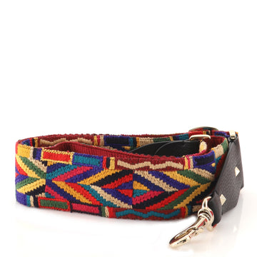 Valentino Rockstud Guitar Shoulder Strap Embroidered Canvas