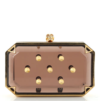 Alexander McQueen Skull Box Clutch Studded Plexiglass Small