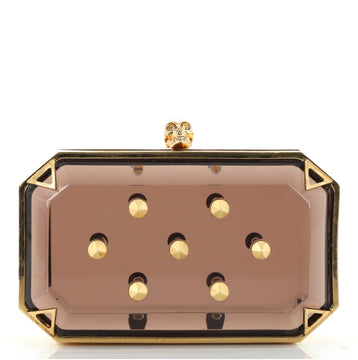 Alexander McQueen Skull Box Clutch Studded Plexiglass Small