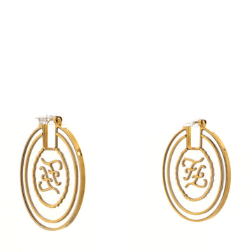 Fendi FF Karligraphy Hoop Earrings Metal
