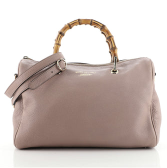 Gucci Bamboo Shopper Boston Bag Leather Medium
