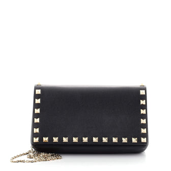 Valentino Rockstud Full Flap Chain Crossbody Bag Leather Small