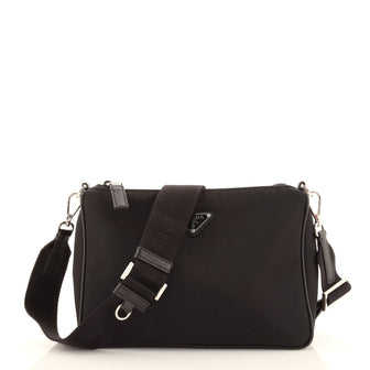 Prada Re-Edition 2000 Double Zip Shoulder Bag Tessuto Small