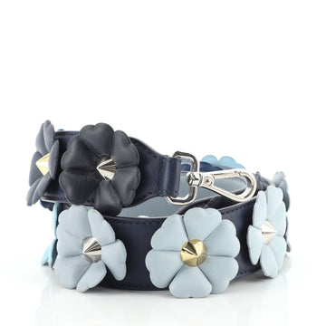 Fendi Flowerland Strap You Shoulder Strap Studded Leather