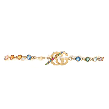 Gucci GG Running Chain Toggle Bracelet 18K Yellow Gold with Topaz, Quartz, Tsavorite and Sapphire
