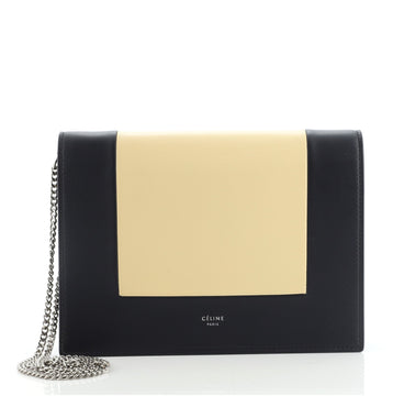 Celine Frame Evening Clutch on Chain Leather