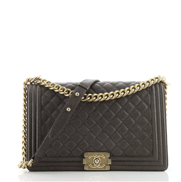 Chanel Boy Flap Bag Quilted Caviar New Medium