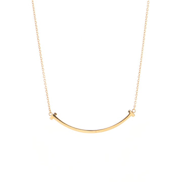 Tiffany & Co. T Smile Pendant Necklace 18K Rose Gold Small