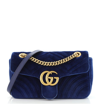 Gucci GG Marmont Flap Bag Matelasse Velvet Small