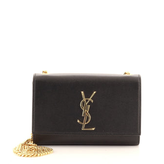 Saint Laurent Classic Monogram Crossbody Bag Grainy Leather Small