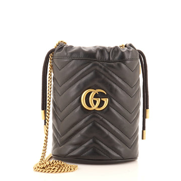 Gucci GG Marmont Bucket Bag Matelasse Leather Mini