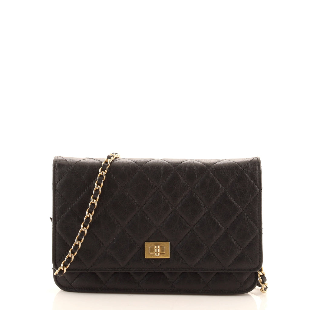 Chanel Reissue 2.55 Wallet on Chain Quilted Aged Calfskin Black