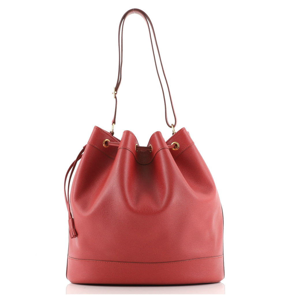 Market leather handbag Hermès Red in Leather - 10001266