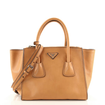 Prada Twin Pocket Tote Glace Calf Small