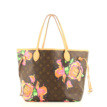 Louis Vuitton Neverfull Tote Limited Edition Monogram Roses MM